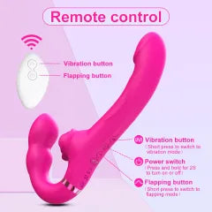 9.18 Inch 10-Mode Dual-Ended Vibrating & Tapping Waterproof Rechargeable Silicone Dildo with Remote Control