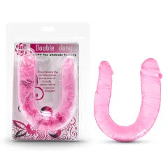 Clear Pink Double Ended Realistic Dildo
