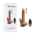 Light Brown Color 10 Functions Remote Control Silicone Rechargeable Vibrating and Thrusting Dildo with Vibrating Tongue