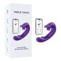 7.68'' Purple Vibrating Tongue-Licking Tapping App-Controlled Vibrator – 10 Modes, Magnetic USB Rechargeable, Waterproof