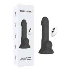 5.12'' Black Rechargeable Waterproof Thrusting Silicone Vibrator – 10 Modes and Remote Control