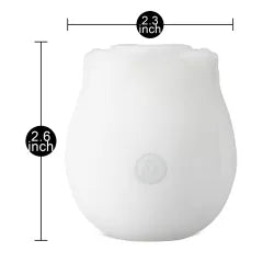 Glow-in-the-Dark 10-Function White Silicone Rechargeable Clitoral Sucking Rose Sex Toy