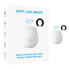 Glow-in-the-Dark 10-Function White Silicone Rechargeable Clitoral Sucking Rose Sex Toy
