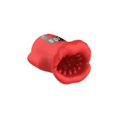 10 Modes Red Rechargeable Vibrating Male Masturbator – Textured Silicone Stroker Cup for Men