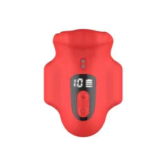10 Modes Red Rechargeable Vibrating Male Masturbator – Textured Silicone Stroker Cup for Men