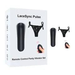 10 Modes Black Remote Control Panty Vibrator Set with Lace Panty and Rechargeable Vibrating Egg
