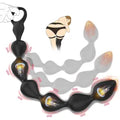 14.4 Inch 10-Speed Black Rechargeable Silicone Vibrating Anal Beads with 3 Strong Motors