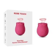 Rose Clitoral Massager with Intense Suction - 10-Speed, Red Color, Medical Grade Silicone, Waterproof, USB Rechargeable